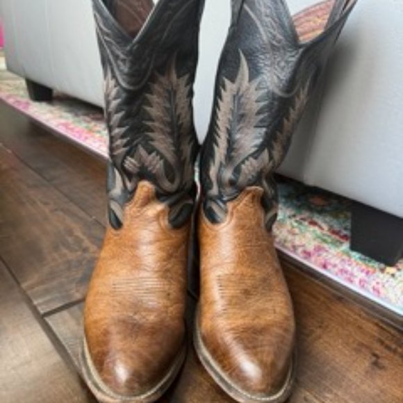 Vintage Tony Lama Boot Pecan Taurus Shoulder Boots size 9 - Picture 4 of 10